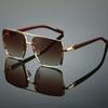 Lightweight Unisex Polarized Sunglasses Eyewear Anti-UV Plain Glasses Double-bar Sunnies  Outdoor