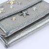 JIMMY CHOO Star studs Tri-fold wallet Metallic Silver Calfskin Women Used