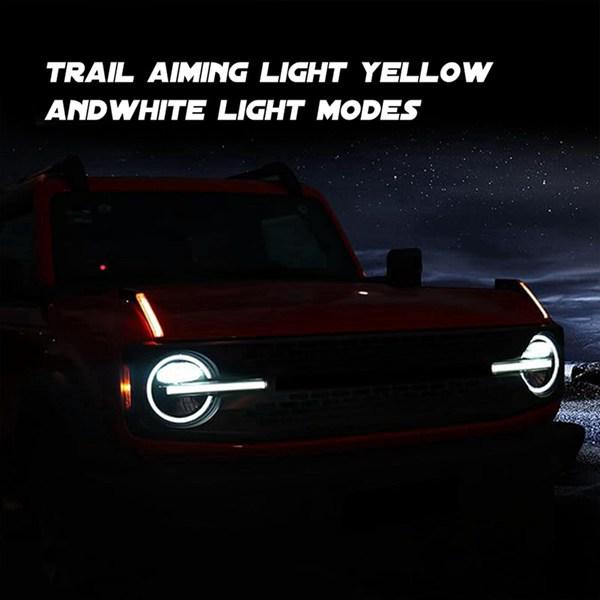 Ford Bronco Hood Handle Light Set: Black, ABS+Metal