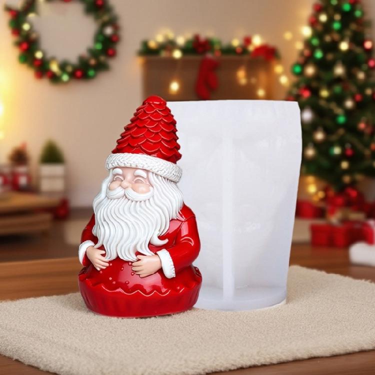 Christmas Theme Candle Silicone Mold Santa Shape Silicone Mould For Handmade Candle Soap Making Epoxy Resin Craft