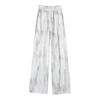Narrow-fit Tie-dye Wide-leg Pants for Women, 2026 New Model, Ice Silk Cotton-linen Casual Summer Thin Tencel Linen Yamamoto Pants