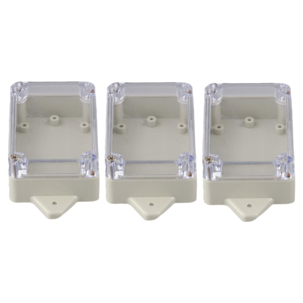 3 Stück Kunststoff-Verteilerdose 83X58X33mm Wasserdichte Verteilerdose mit Klarsichtdeckel für elektrische Kommunikation im Innen- und Außenbereich
