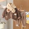 Girl Baby Clothing Set Boys Winter Fashionable Baby Children's Thick Coat Pants Two Piece Set