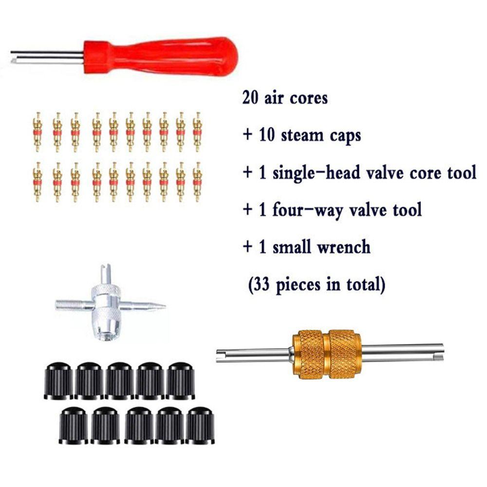 33Pcs Rust-proof Tire Valve Stem Installer Tool Set Multi Function Valve Removal Puller Tool  Cars