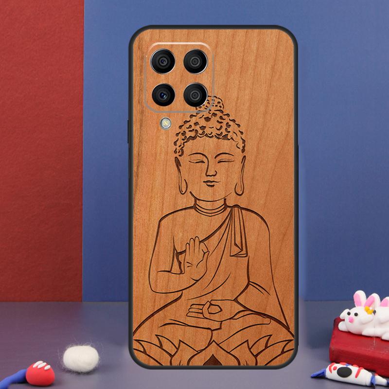 Buddha Jesus Guadalupe Wood Case For Samsung Galaxy M34 M14 M54 M13 M15 M36 M55 M35 M56 M16 M31 M11 M53 M12 M32 M52 M06