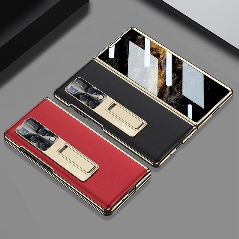 Electroplated Anti-Glare Matte Case For Huawei Mate X2 Outer Screen Glass Protective Stand Plastic Cover For Huawei Mate X2 Case