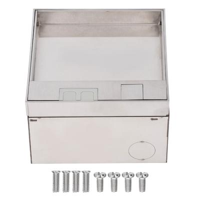 Einbausteckdose für den Boden, wasserdicht, Edelstahl, flaches Steckdosen-Set mit zwei 3-Stift-Löchern