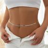 Ingemark Sexy Flat Snake Chain Waist Belly Belt for Women Summer Beach Bikinis Simple Body Chain Festival Zircon Accessories