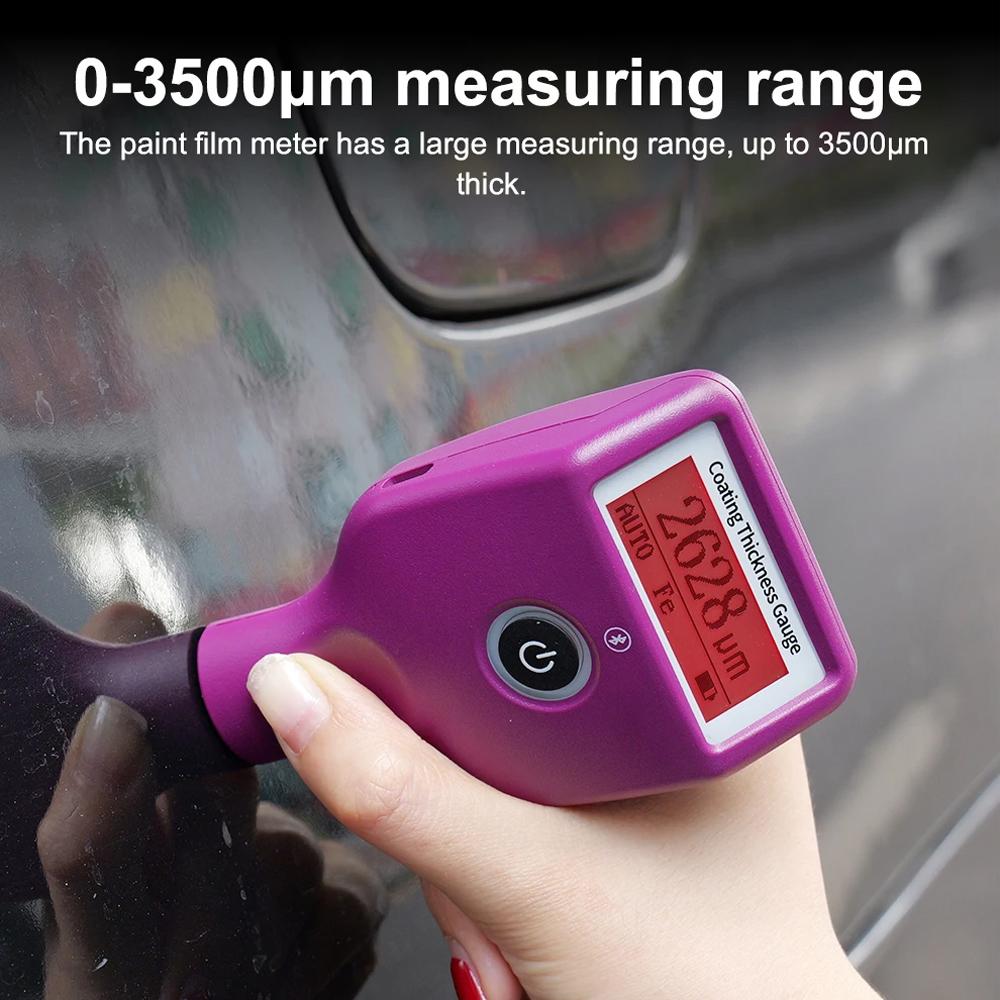 Car Paint Thickness Gauge Checking Auto Coating Identify Ferrous Putty with Three Color and Rotatable Screen