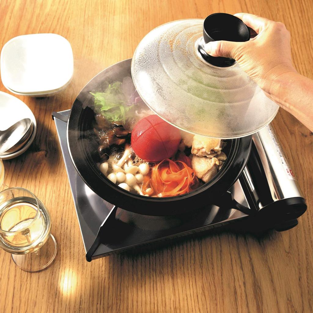 HARIO Glass Lid Clay Size Black (Hario) Pot, 6, 700ml, GDN-165-B