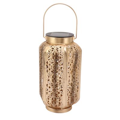 5730LED Hanging Lamp Solar Powered IP44 Waterproof Hex Hollow Lantern for Garden Courtyard Decoration