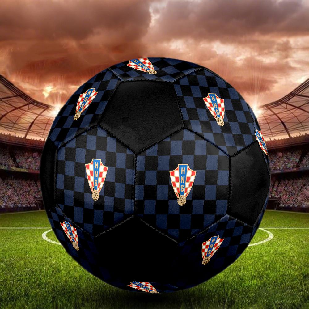 TAGLIA 5 Pallone da Calcio Federazione Calcistica Croata Colorato Per Tutte le Età Cucito a Macchina PVC Pronto per la Competizione Resistente Alta Rimbalzabilità
