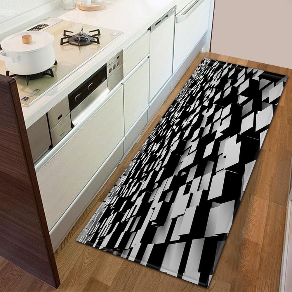 Entrance Door Mat Kitchen Bedroom Carpet Non-slip Floor Corridor Balcony Carpet Modern Printed Pattern Floor Mat