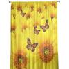 Yellow Sunflower Butterfly Plant Tulle Sheer Window Curtains for Living Room Kitchen Children Bedroom Voile Hanging Curtain