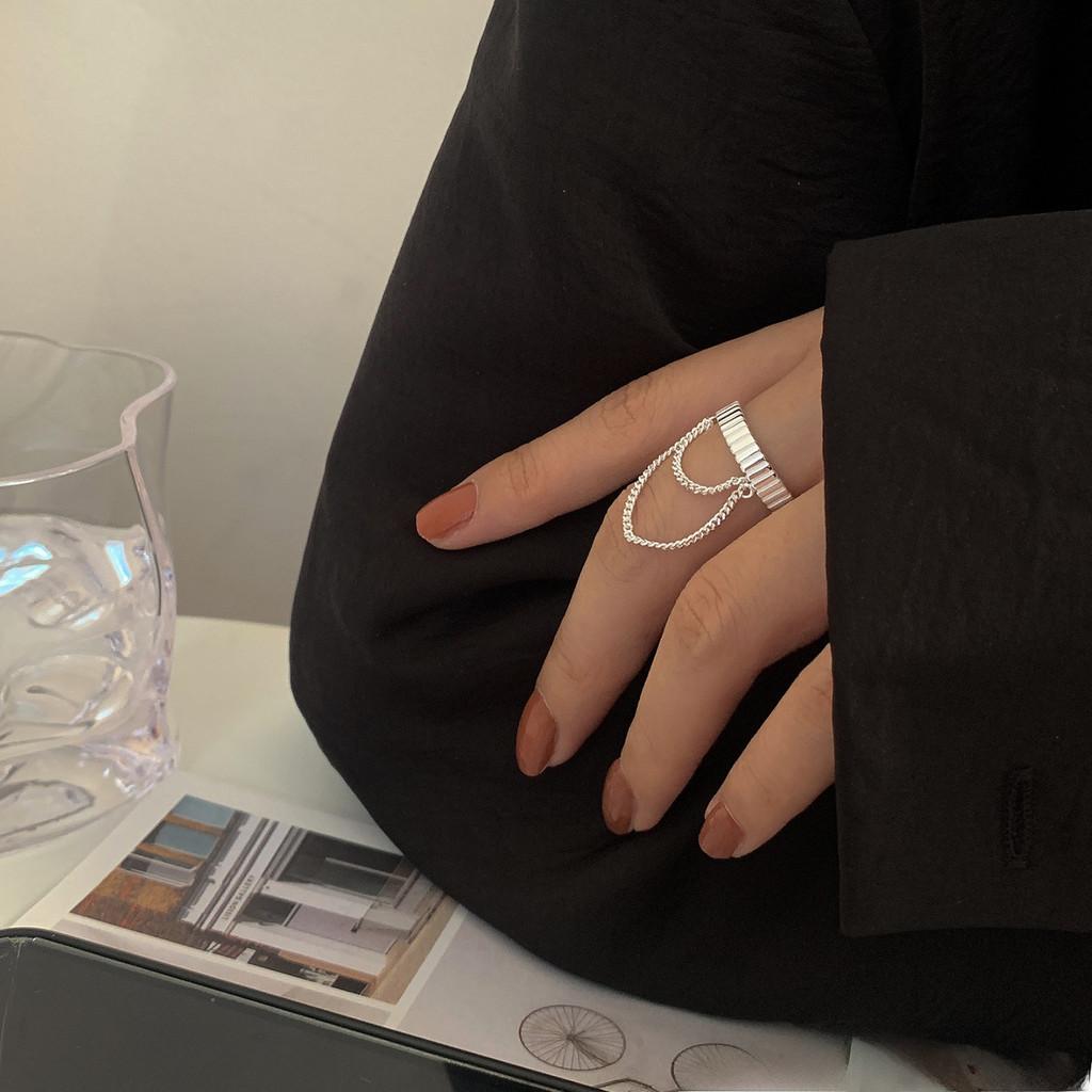 Sterling Chic 925 Silver Open Ring With Geometric Pattern For Women Elegant Casual Wear