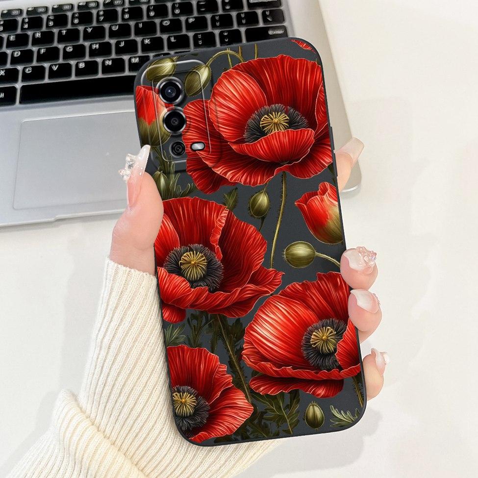 For Oppo A55 4G Case CPH2325 Silicone Cute Cat Fashion Butterfly Flowers Love Painted Cover For Oppo A55 4G Phone Case