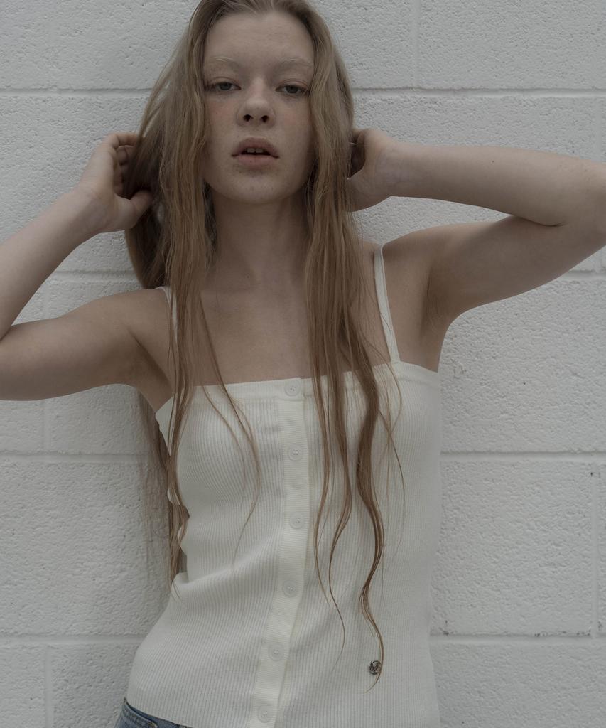 Mosyupamosyu Knit Open Sleeveless [Ivory]