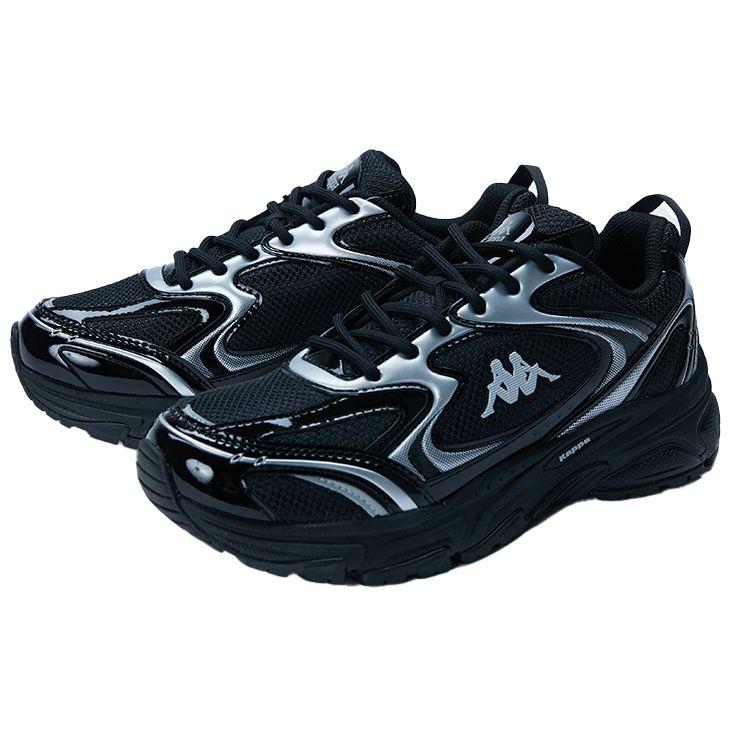 Kappa Fabric Synthetic Leather Trendy Comfortable Versatile Casual Low-Top Dad Shoes Unisex Sneaker Black K0DZ5MC39-990