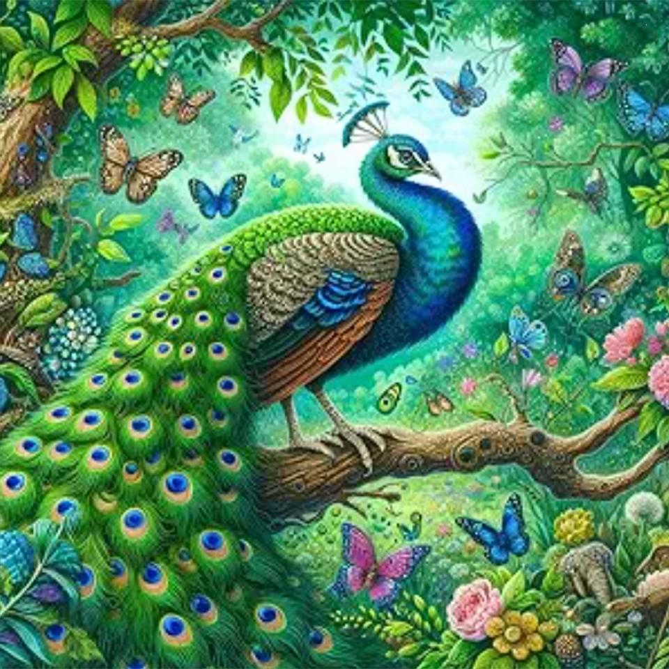 5D DIY Diamond Painting Animal Kit Gorgeous Peacock DIY Partial Special Shaped Drill Handmade Diamond Mosaic Art Gift