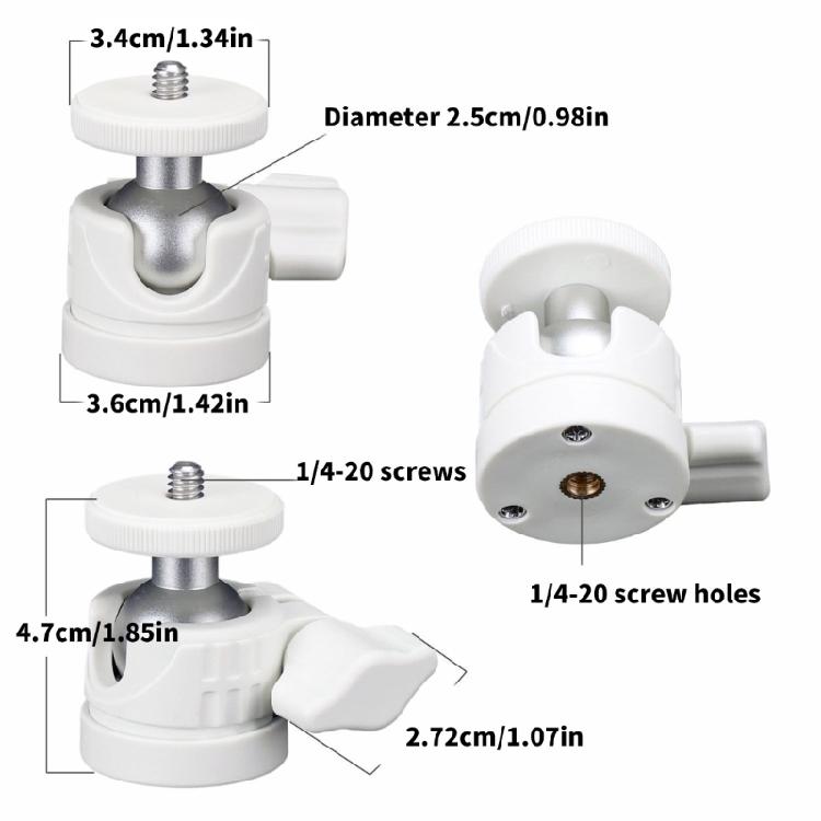 Professioneller Mini-Kugelkopf Stativaufsatz, 360°-Drehung, 1/4"-Schraubenloch, Rutschfeste Polsterung, Für SLR-Kameras,