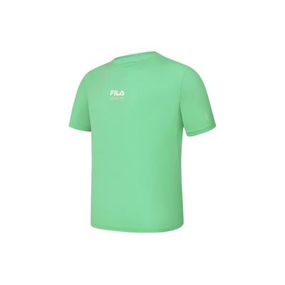 Fitness Series Letter Print Breathable Round Neck Sports Short Sleeve T-Shirt Men Tops Grape-Green A11M421120FGN