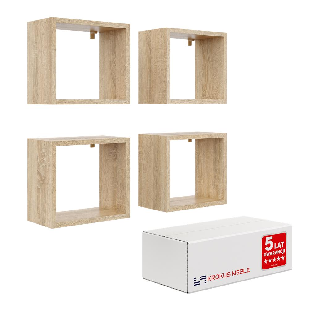 Cube Wall Hanging Shelves, 4 Pieces - No. 30 White
