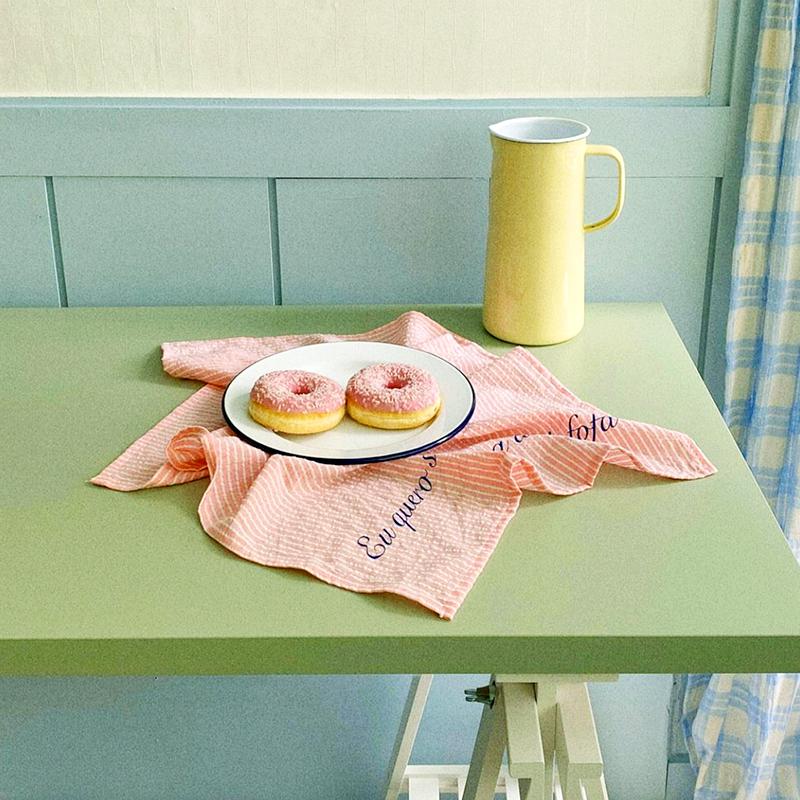 1Pc Desktop Decoration Ins Hanging Cloth Korean Styl Gourmet Photography Sweet Striped Placemat Coaster Background Cloth