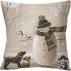 Nordic Christmas Snowman Pillowcase Linen Sofa Cushion Pillowcase New Style Christmas Pillowcase
