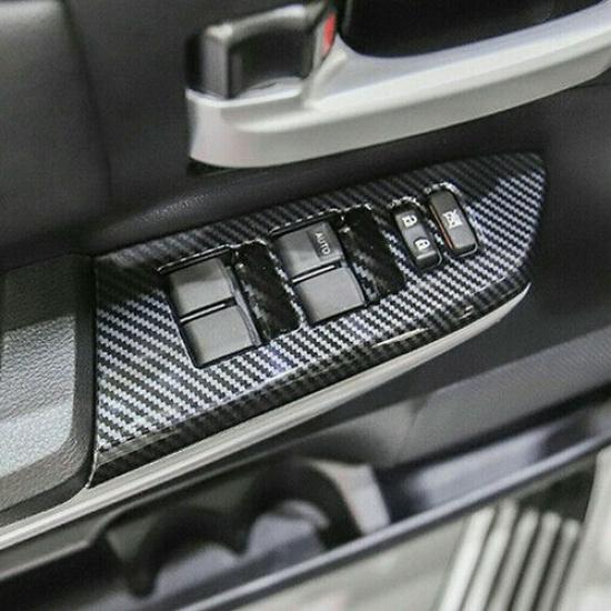 Fits Toyota Tundra 2014- Carbon Fiber Interior Door Window Switch Cover Trim