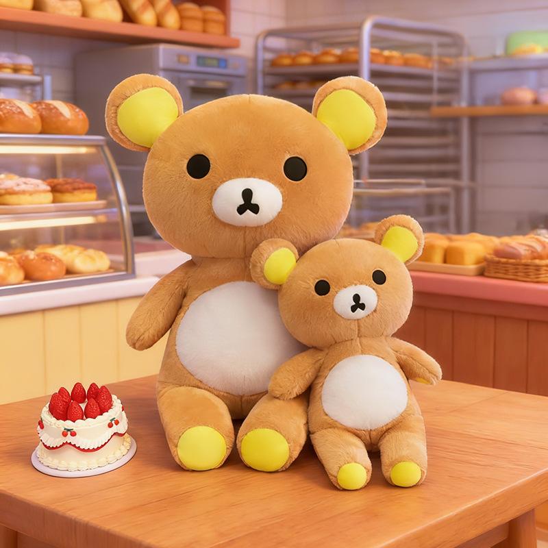 5575Cm Rilakkuma Bear Plush Toy Soft Stuffed Doll Hugging Pillow Comfortable Sleep Cushion Wholesale Home Decor Adult Gift