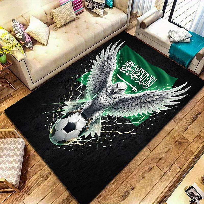 Saudi Arabia National Football Team Carpet Rug for Living Room Bedroom Home Sofa Decoration,Kids play Non-slip Floor Mat