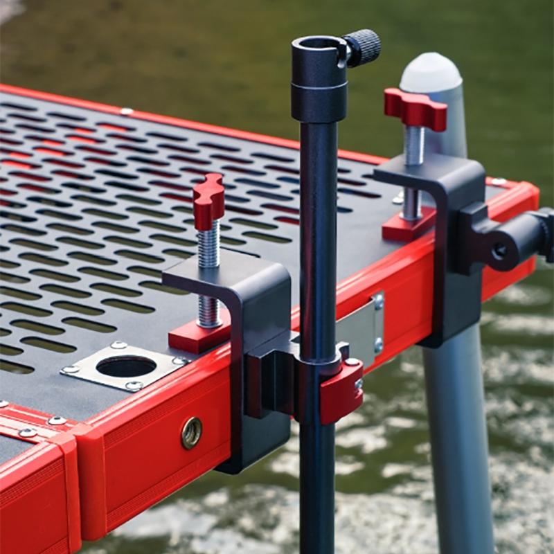 Aluminum Alloys Fishing Rod Stand Fishing Rod Corner Turret Frame Tube Fixing Clip Fishing Platform Stand Enduring