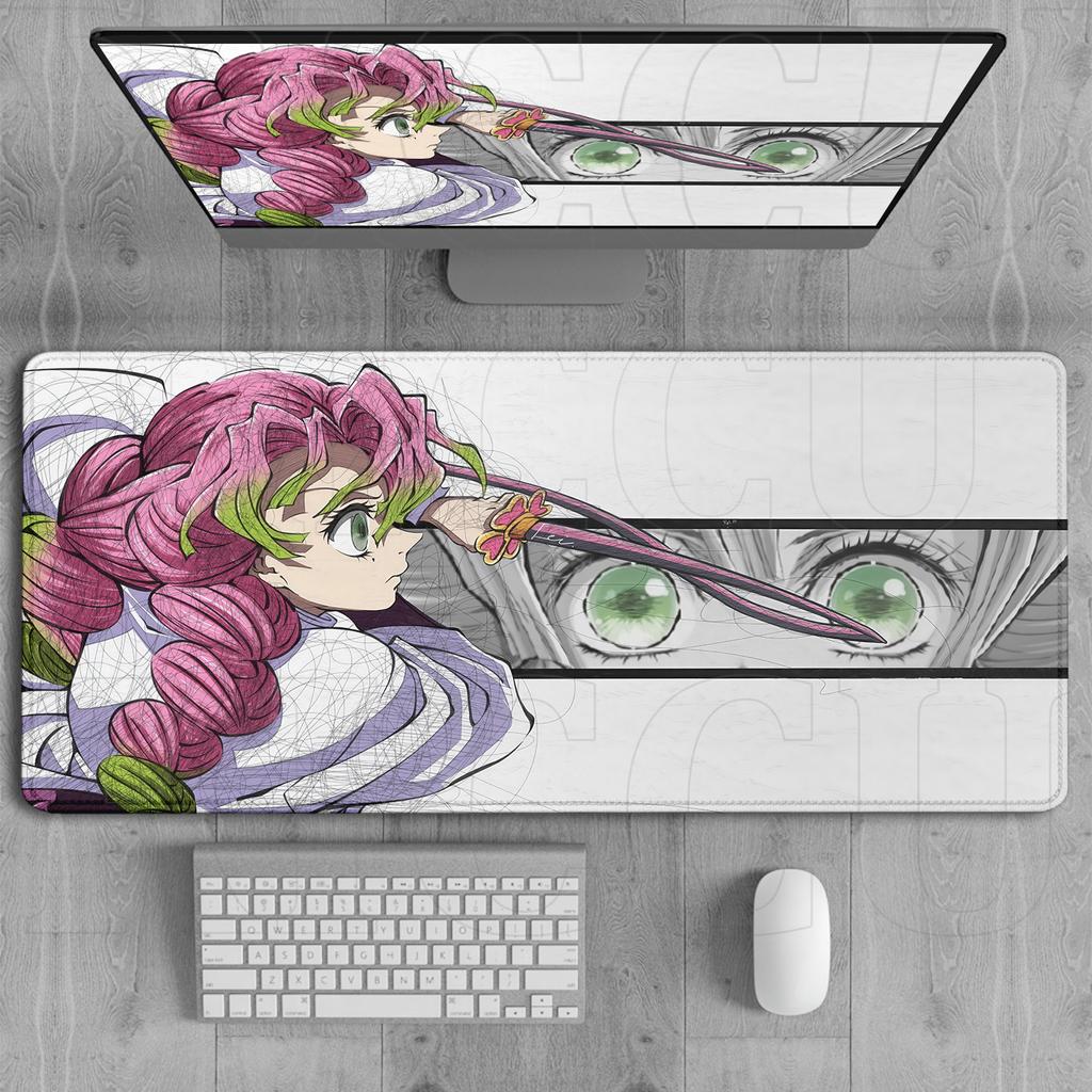 HD Print XXL Gaming Keyboard Pads Demon Slayer Mouse Pad Rug Comic Desk Mat Cartoon Mousepad Pc Accessories Anime Protect Mats