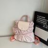 Schoolbag Korean Version of College Style Backpack Bag Women's 1011 New Trendy Fashion Pleated Nylon Casual Backpack