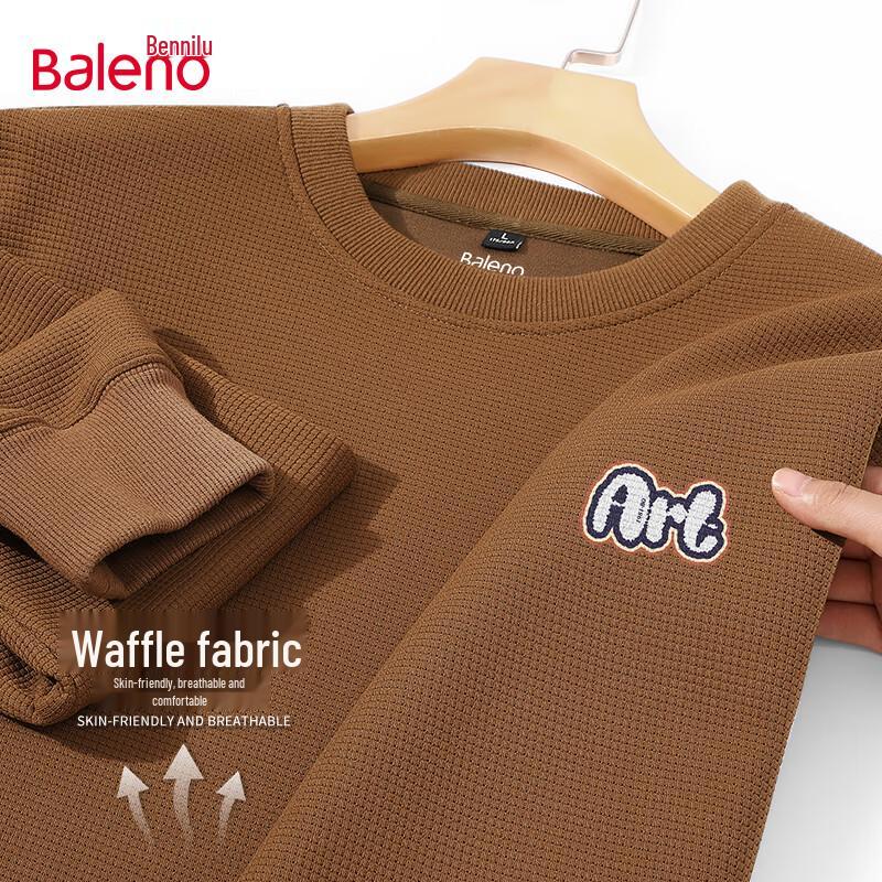 Baleno Herren Waffelstrick Sweatshirt mit Buchstabenprint und Rundhalsausschnitt