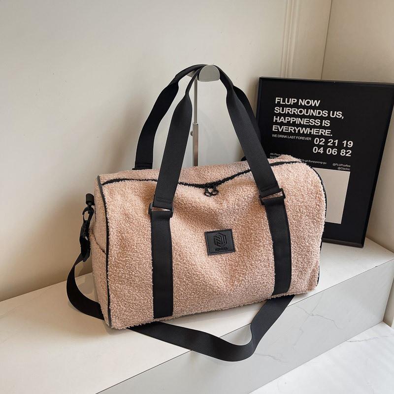 

Plush Dry Wet Separation Fitness Bag Yoga High-value Business Travel Single-shoulder Cross-section Luggage one size розовый