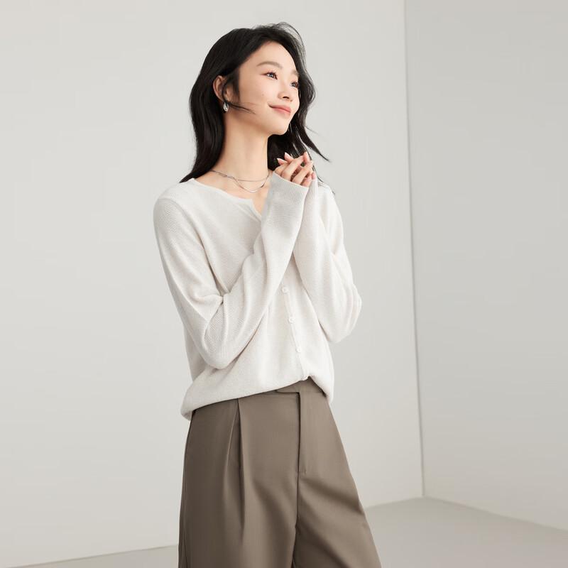 Elva' Island Women's Minimalist Slim-fit Knitted Cardigan