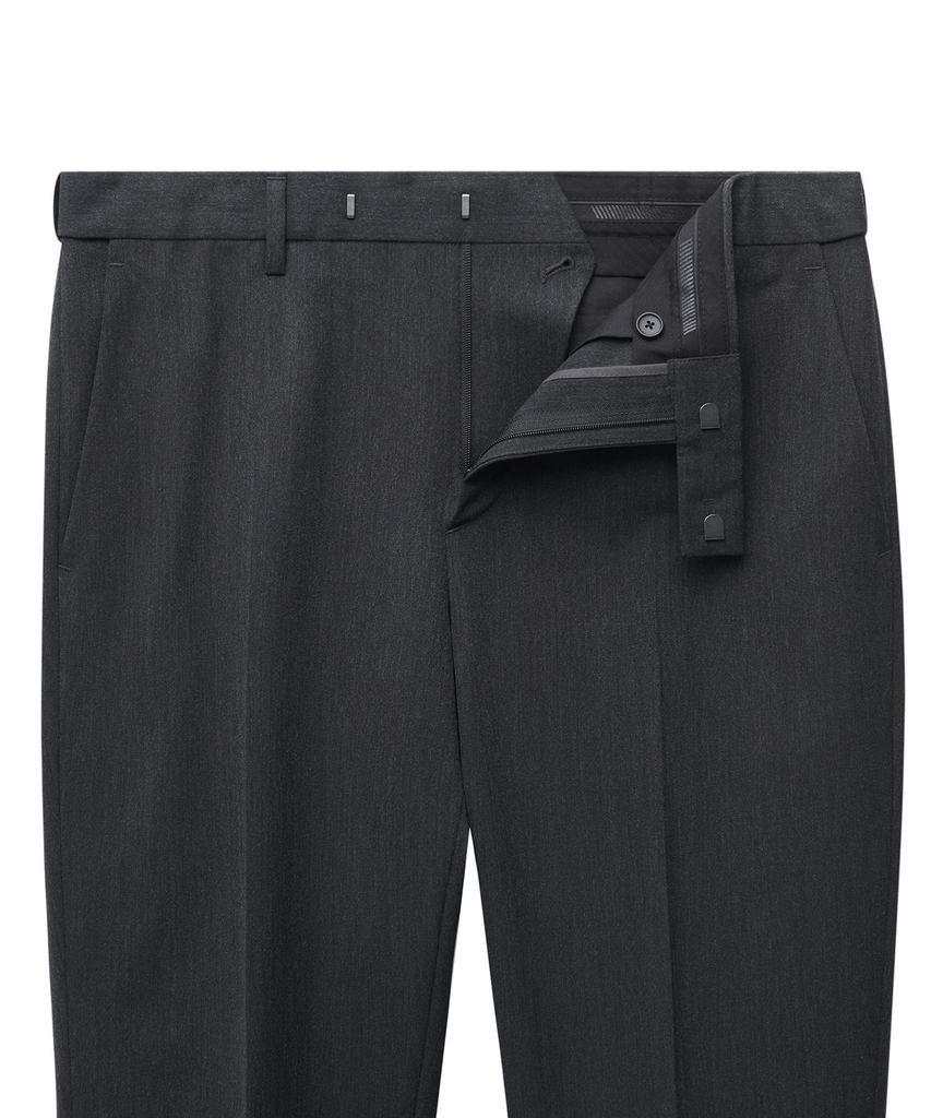 MUSINSA STANDARD Lightweight Semi-Wide Hidden Elastic Waist Slacks [Charcoal Gray]