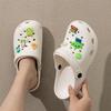 Summer 2025 Women's Trendy Breathable Hole Sandals: Cute, Non-slip, Thick Sole Couple Beach Shoes