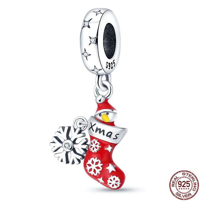 New Copper Fashion Christmas Snowman Elk Ice Boots Charm Bead Suitable For Brand Original Bracelet Diy Jewelry Gift