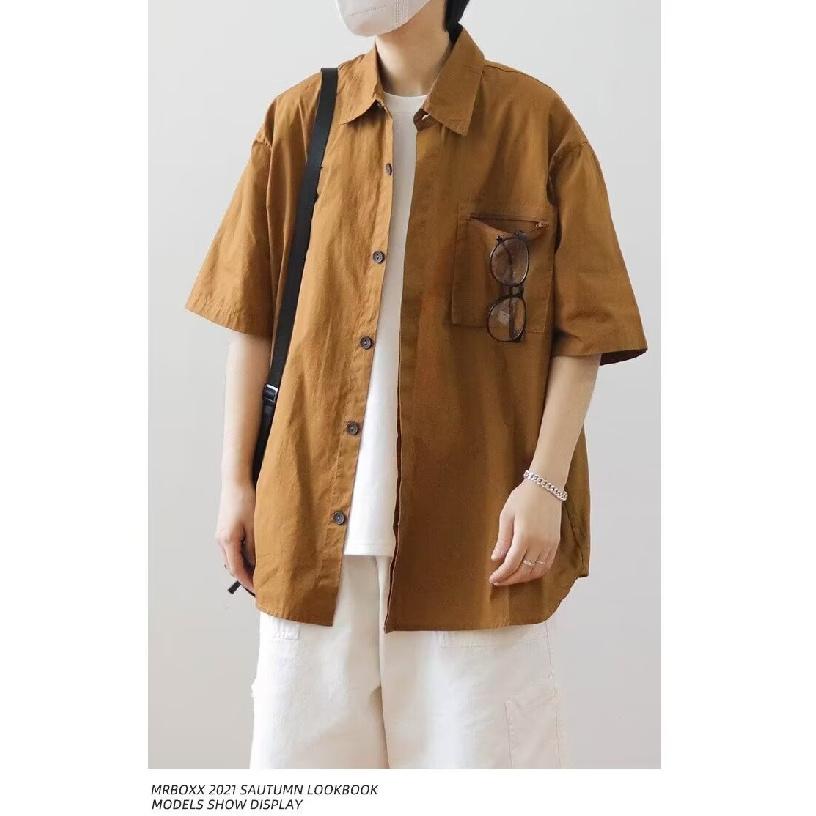 Retro Shirt Men'S Summer Outfit Hong Kong Style Student Loose And Niche Design Fun New Men'S Top For Outdoor Wear 2024