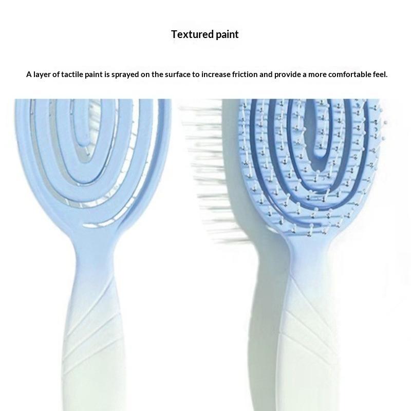 Eco Friendly Spiral Detangling Hair Brush Soft Massage Bristles Non Slip Handle For Curly Hair Styling Daily Use
