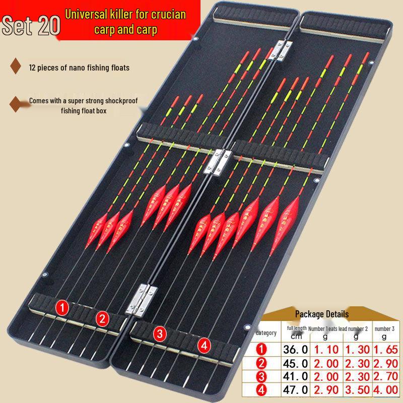 High-Sensitivity Nano Bright Fishing Float Set for Carp & Crucian Carp