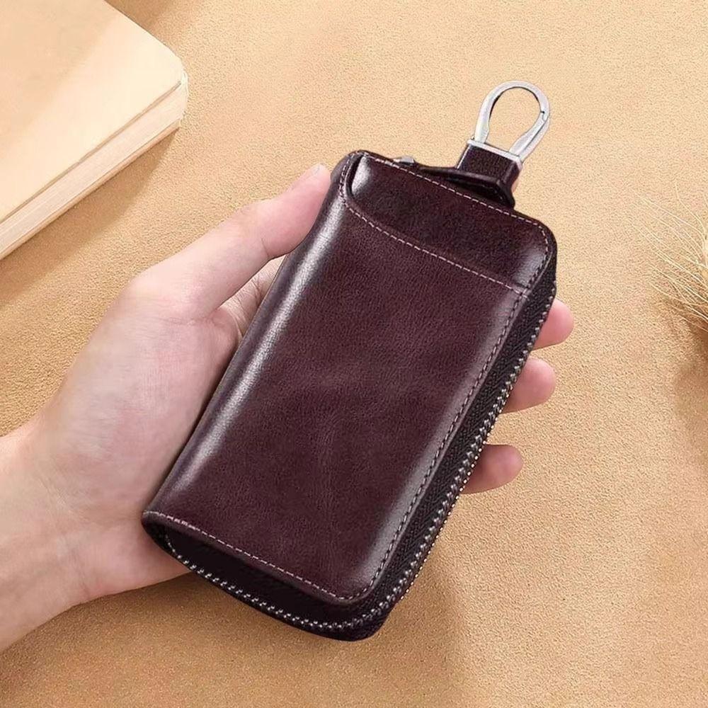 Retro Key Organizer Pouch PU Leather Key Storage Pouch Car Key Wallet Car Key Storage