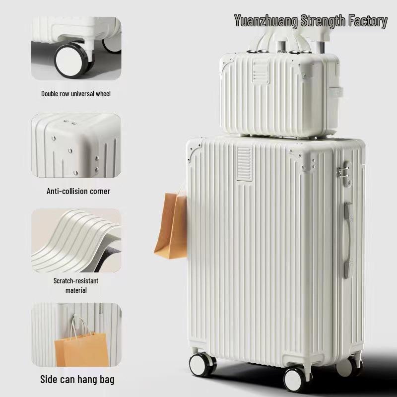 Retro Trolley Suitcase with Universal Wheels & Combination Lock - Durable, Large Capacity for Women, Men, Students