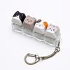 Cute Cat Shaped Keycap Keychain Adorable Cartoon Design Durable Key Charm for Backpack Gaming Peripheral Lover Gift