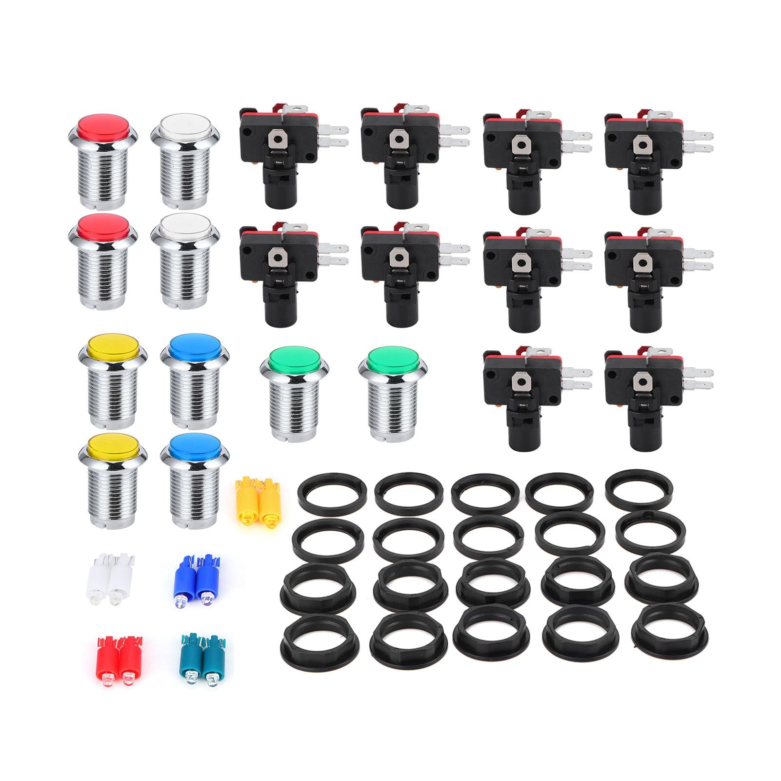 

32 мм маленькая круглая посеребренная кнопка с подсветкой кнопка переключения игровой консоли аркадная кнопка