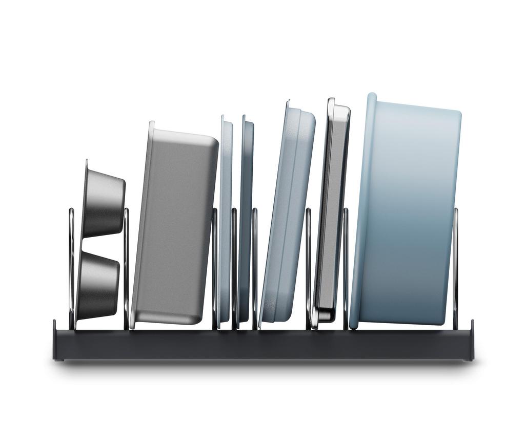 Joseph Joseph Kitchen Storage Rack with Drawer Organizer for Frying Pan Cutting Pot with Fits Drawers up to 21cm Deep Storage, Tray, Lids, Boards,