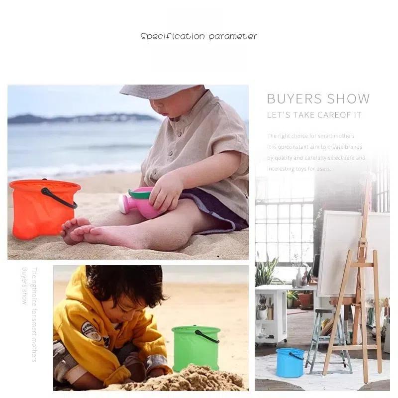 Folding Bucket, Art Pen Washing Bucket, Compartment, Pen Inserting Plastic Pen Washing Bucket, Outdoor Sketching Bucket
