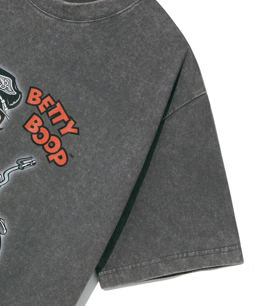 CNVS Betty Boop Bike Oversized Short Sleeve T-Shirt_Gray